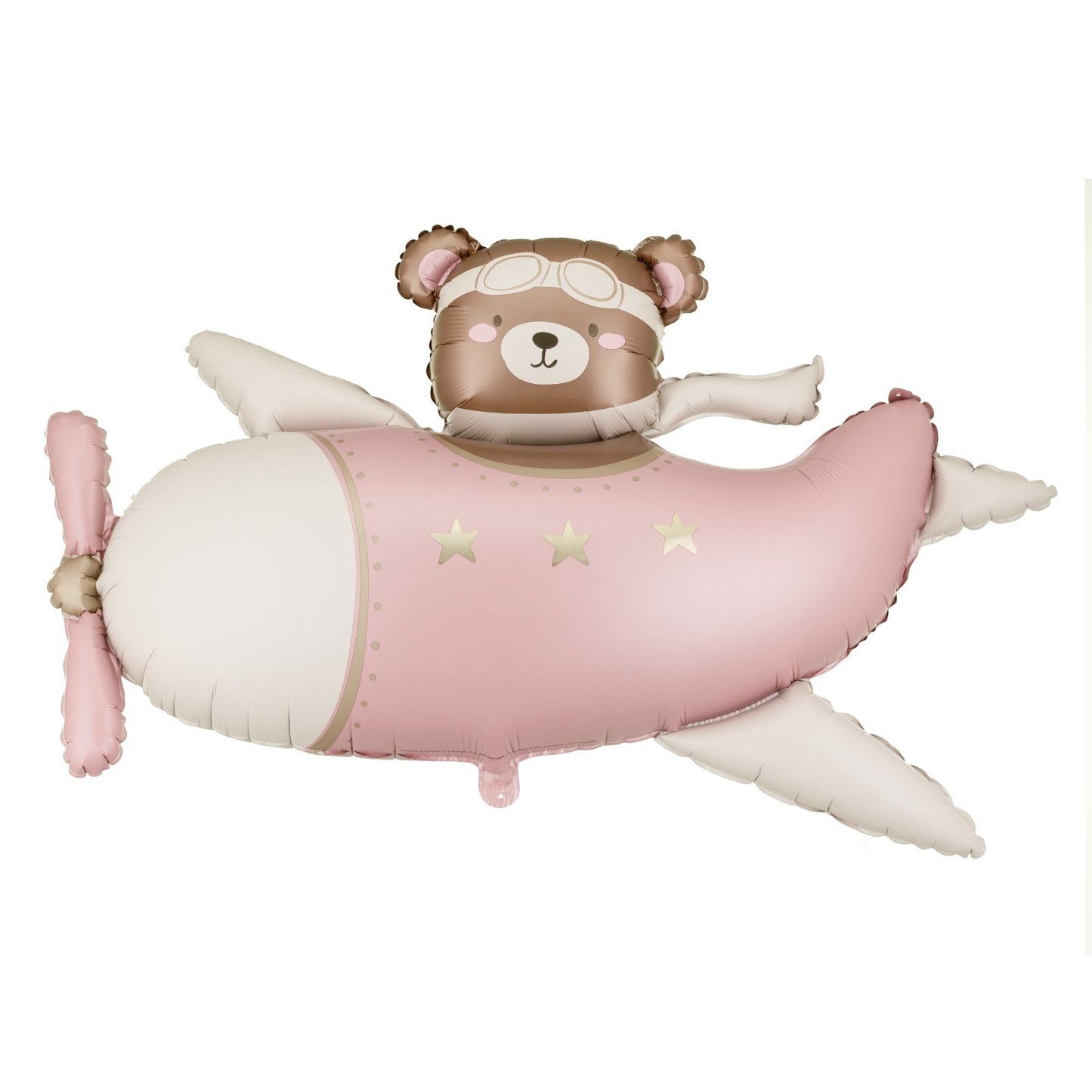 Bear in Pink Airplane Foil Balloon