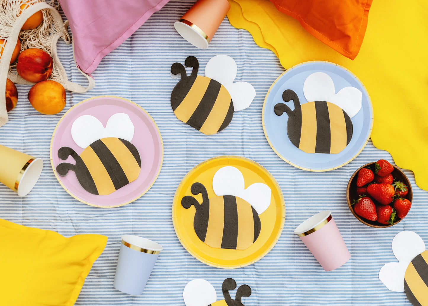 Bee Napkins, plates, picnic
