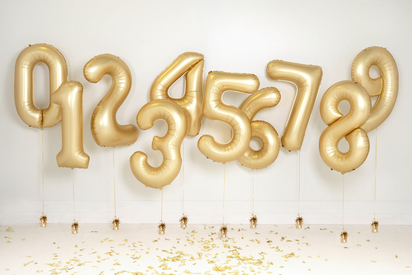 Gold Foil Number Balloons