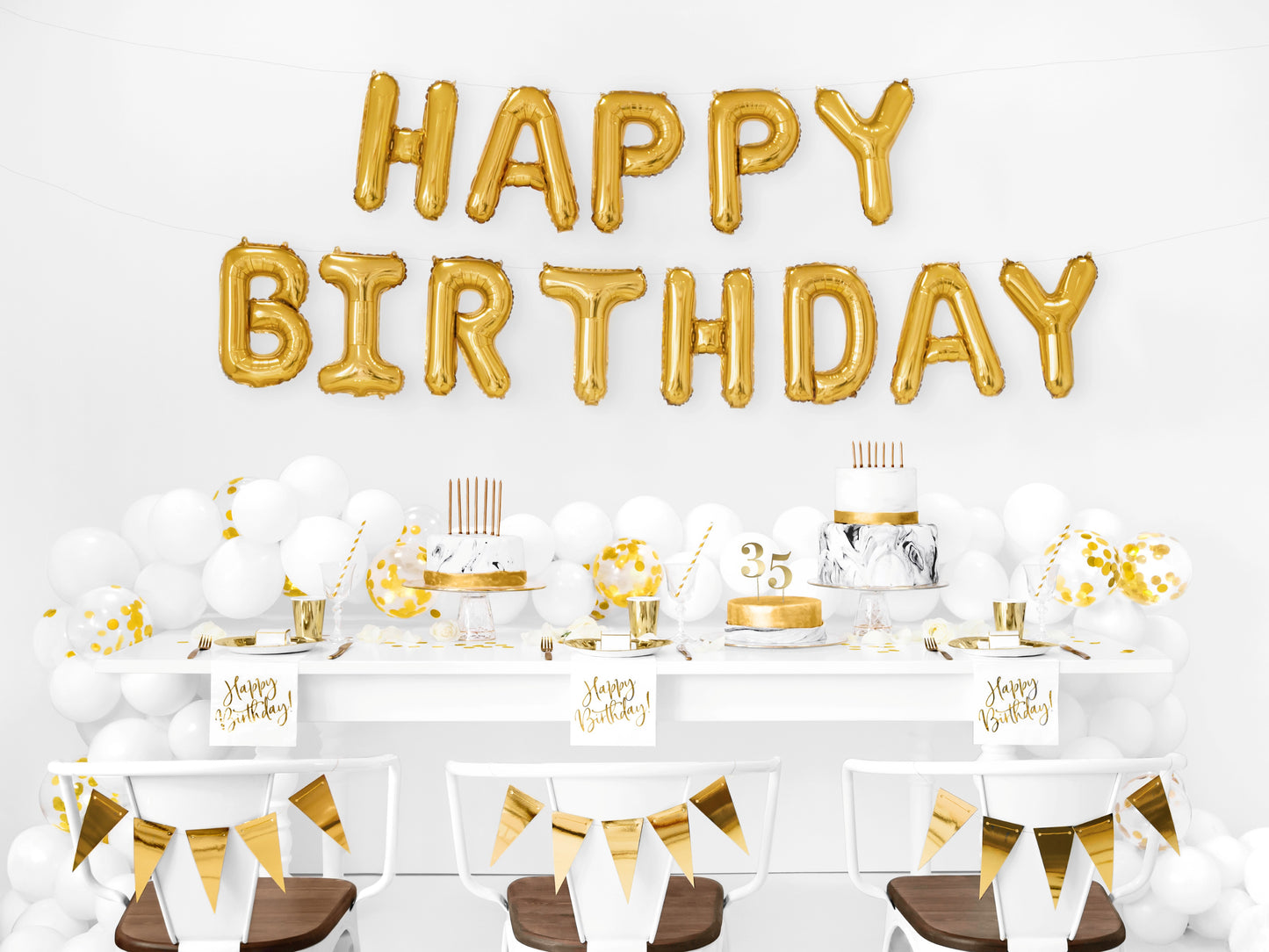 Gold Happy Birthday Foil Balloon