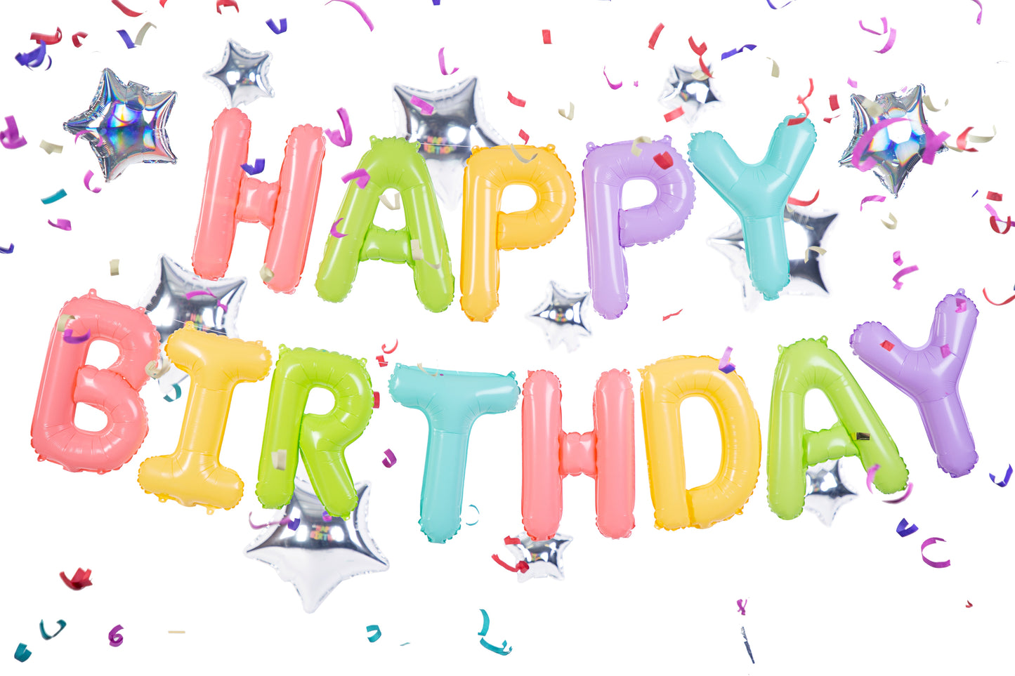 Mixed Color Happy Birthday Foil Balloon