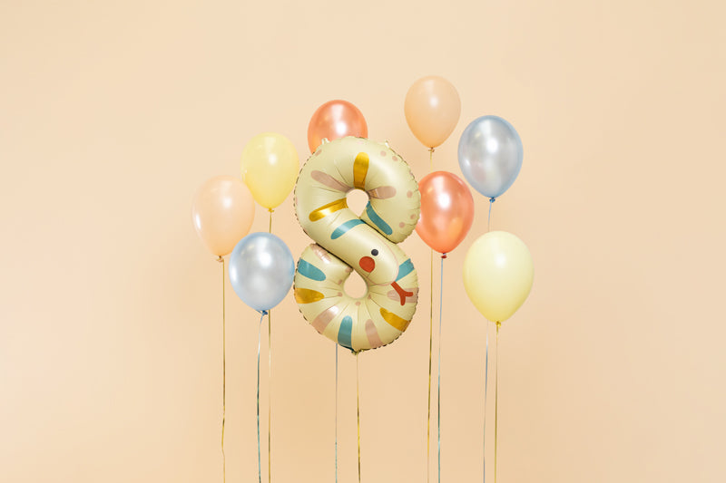 Snake-shaped number 6 foil balloon with fun green pattern