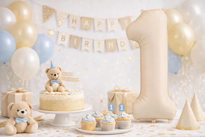 Beige Number Balloon – Neutral, Modern & Stylish