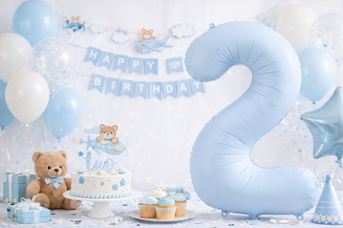 Misty Blue Number Balloon – Dreamy, Calm & Sky-Inspired