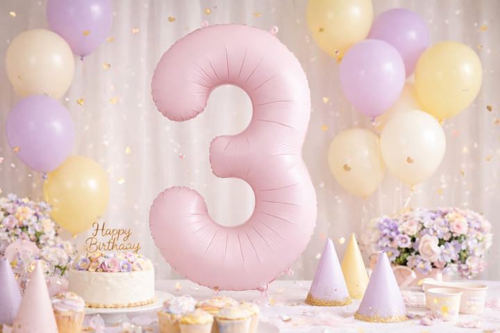 A Sweet Classic: Light Pink Number Balloon for Soft & Stylish Celebrations