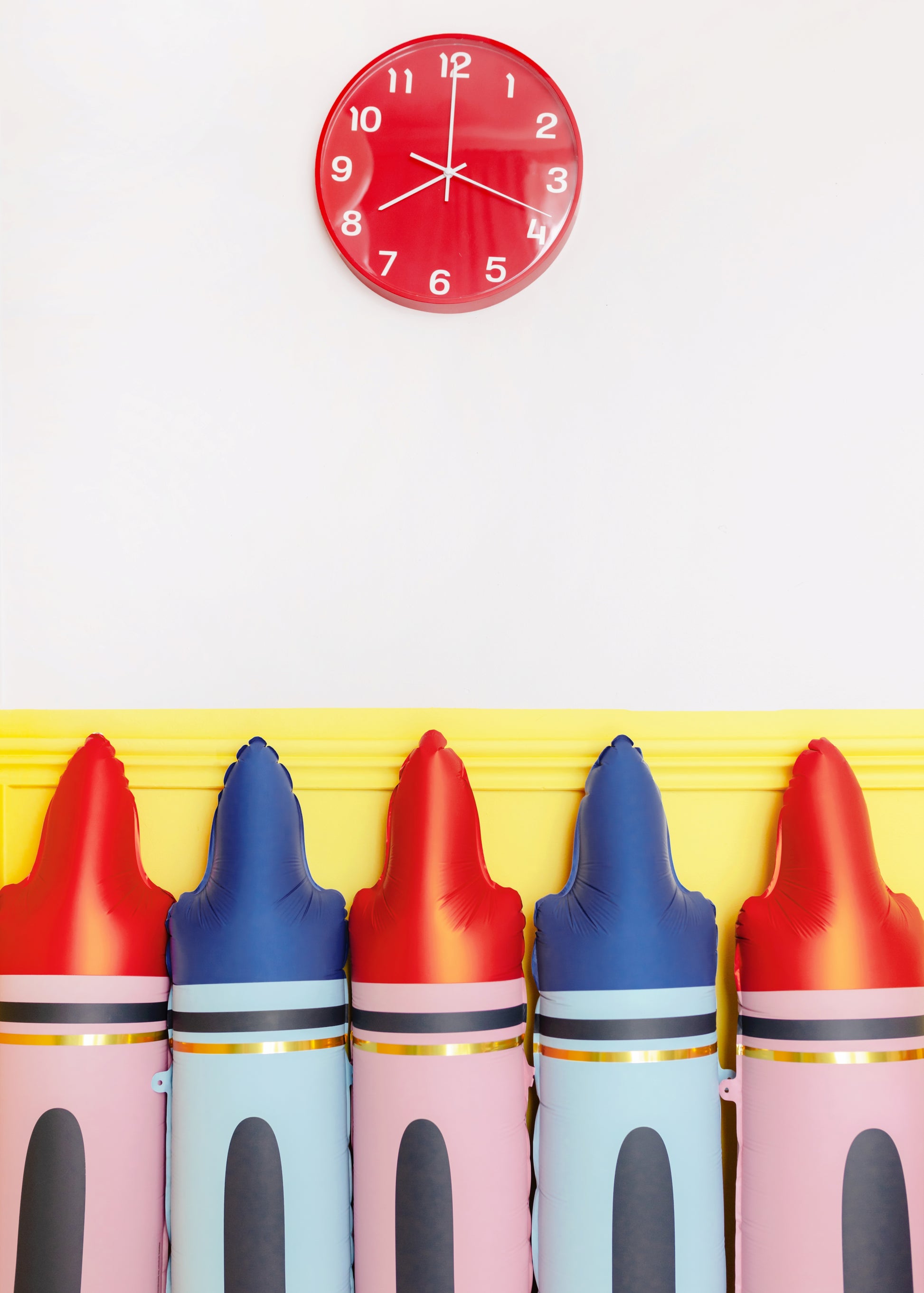 Red and Blue Crayon Foil Balloon