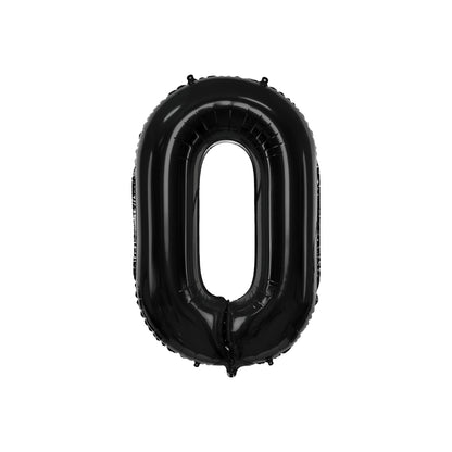 Black Foil Number 0 Balloon
