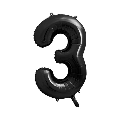 Black Foil Number 3 Balloon
