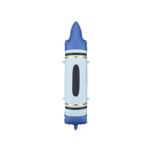 Blue Crayon Foil Balloon