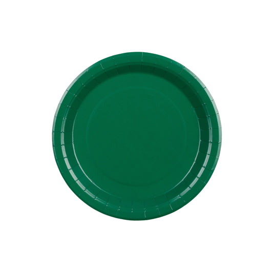 Green paper plate on a white background