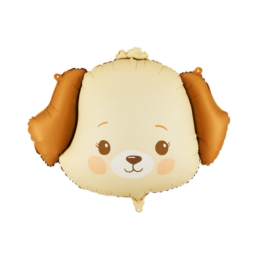 Dog-shaped balloon with brown ears on a white background