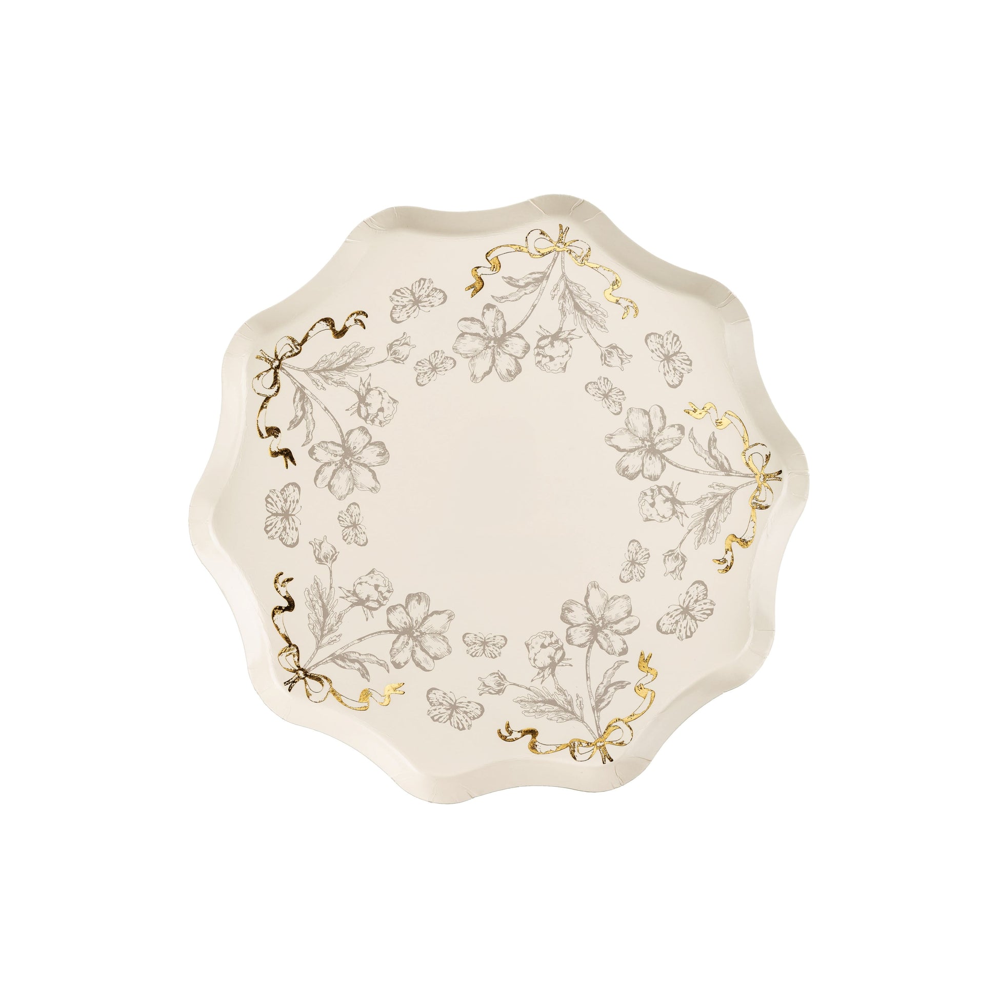 Decorative plate with floral patterns on a white background