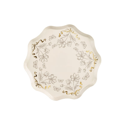 Decorative plate with floral patterns on a white background