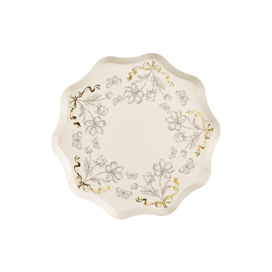 Decorative plate with floral patterns on a white background