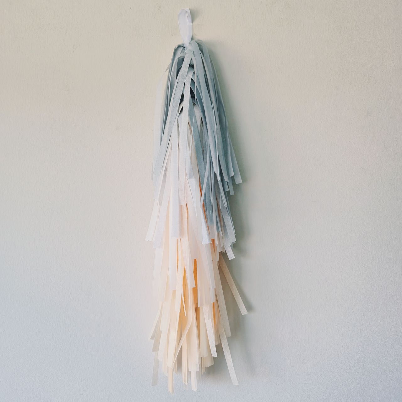 Colorful tassel decoration on a plain background
