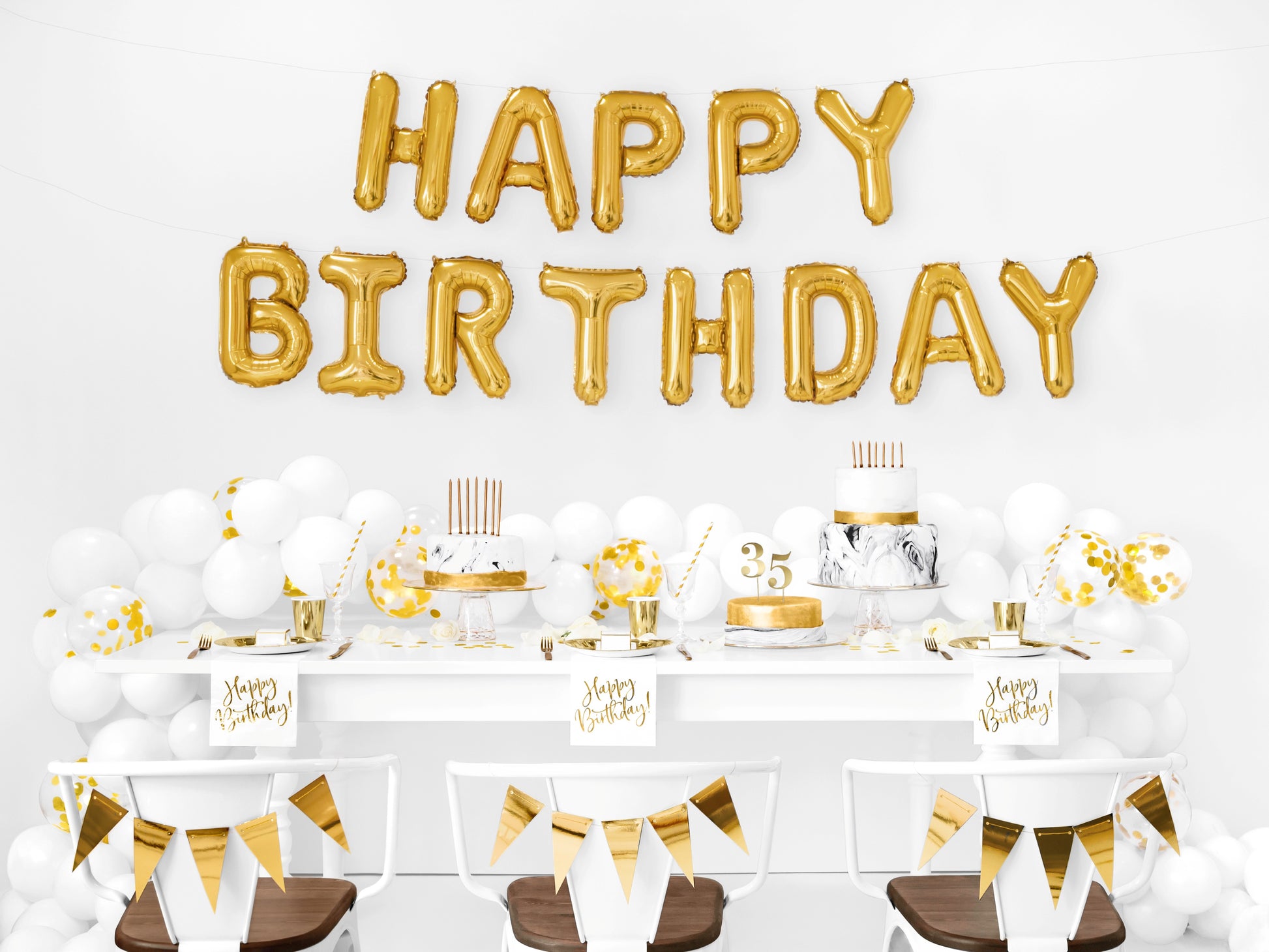 Gold Happy Birthday Foil Balloon