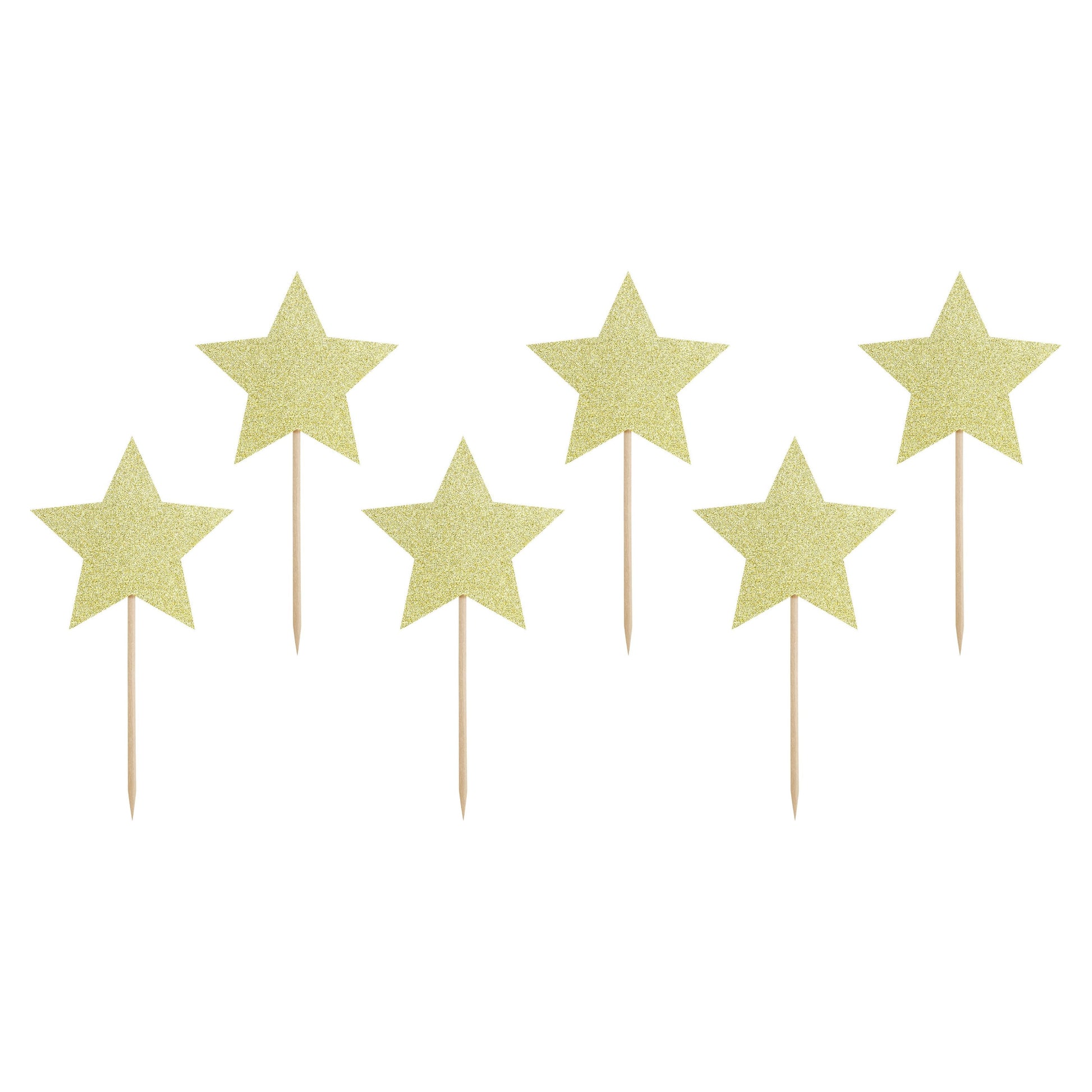 Gold Stars Cupcake Toppers