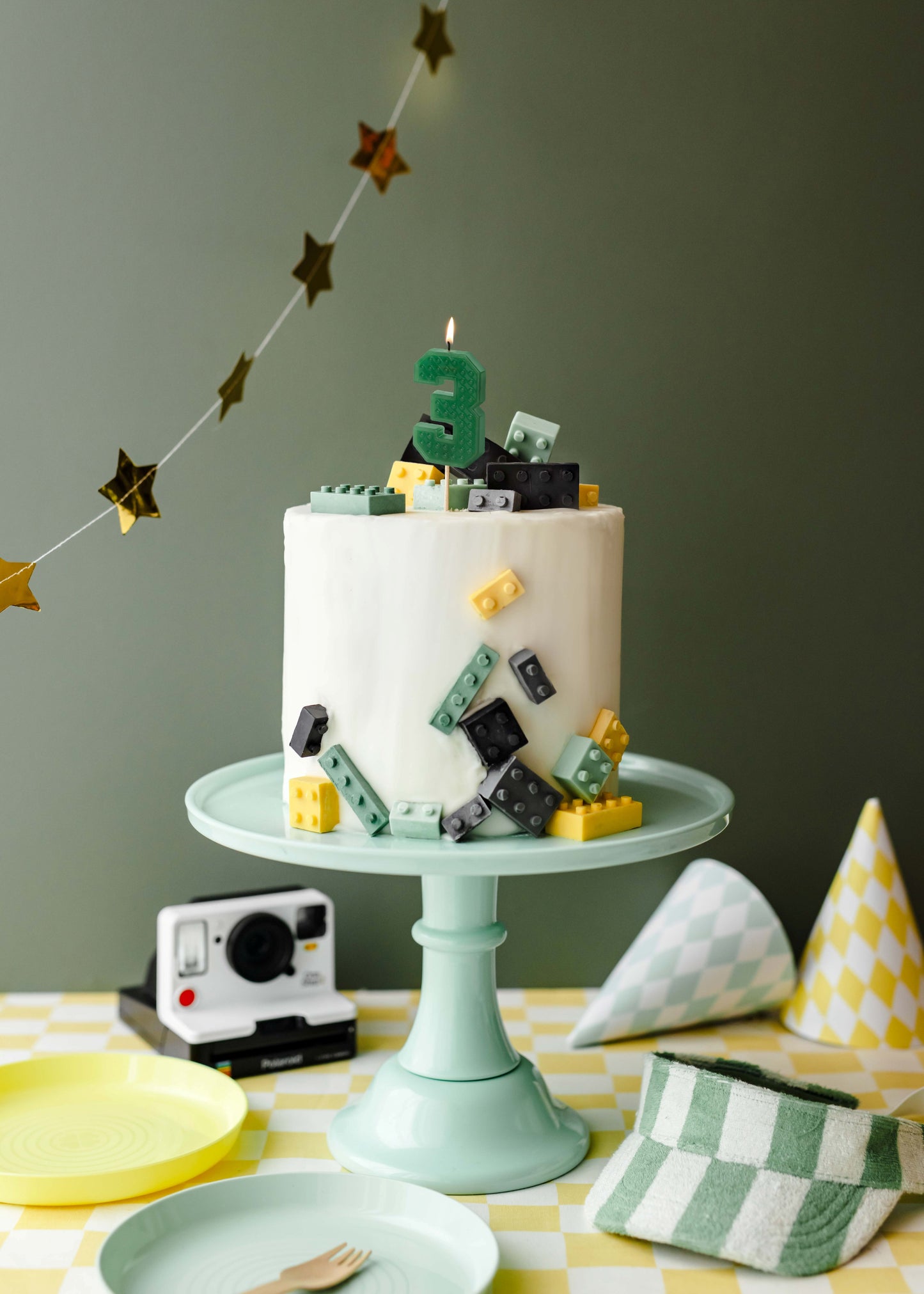 Green Birthday Candle – Number 3
