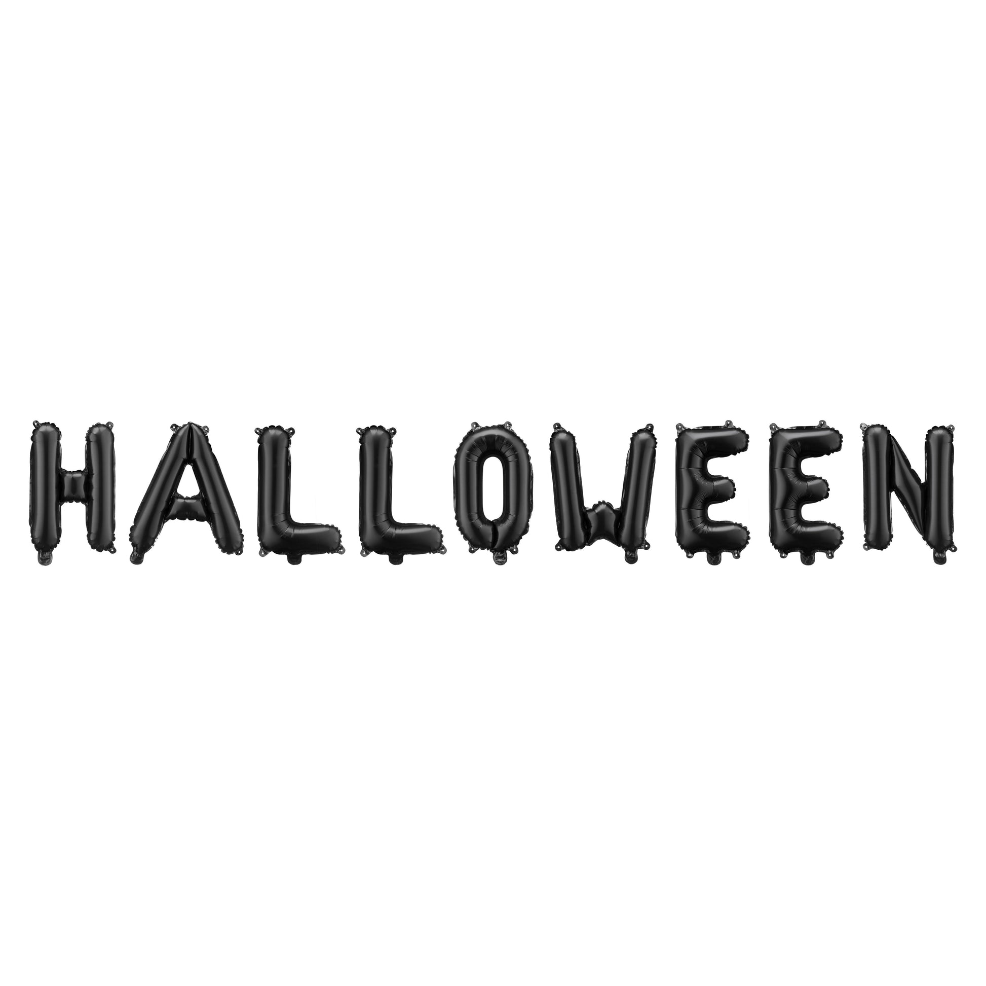 Black 'HALLOWEEN' text balloon on a white background
