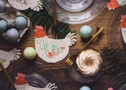 Hen Napkins on table