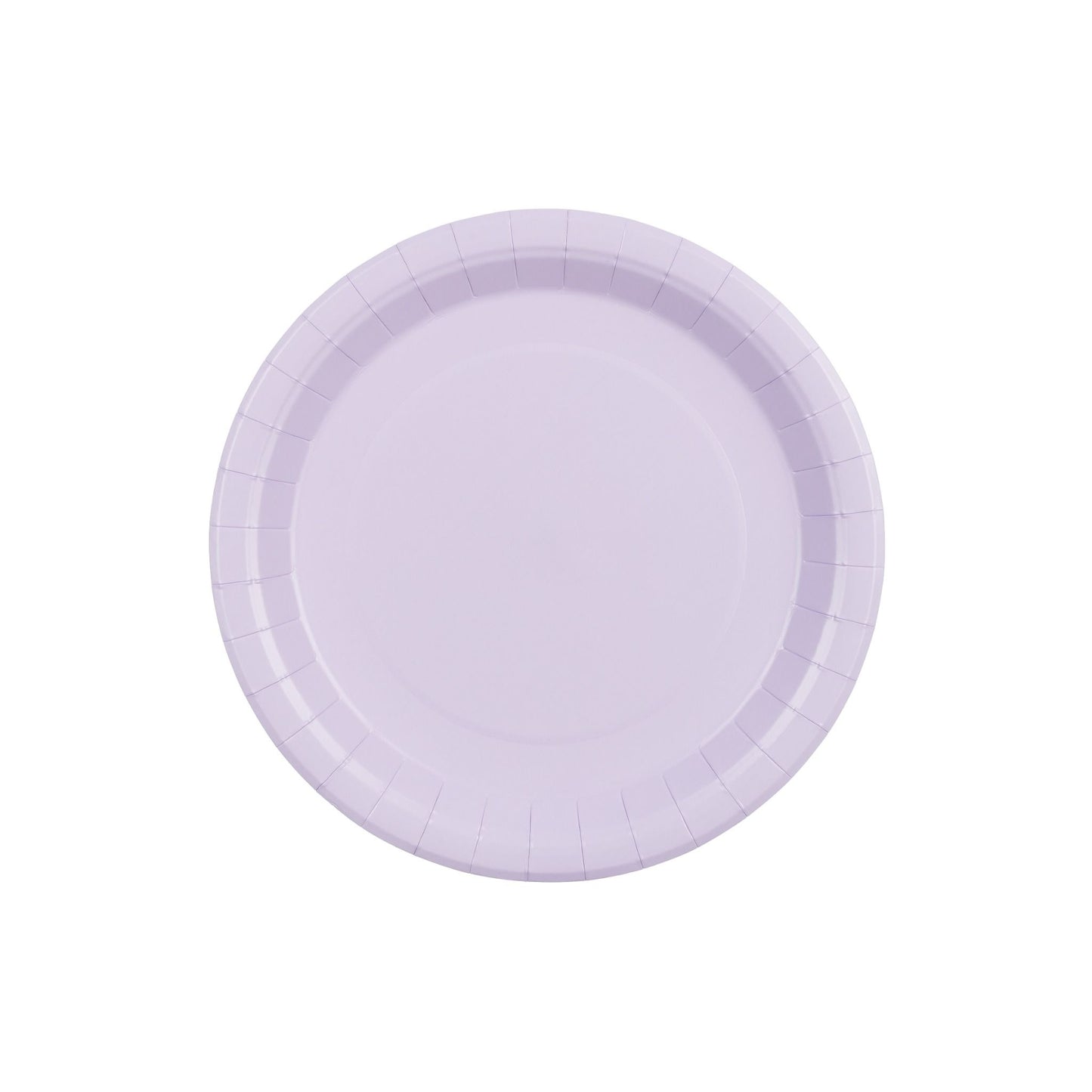Lavender paper plate on a white background