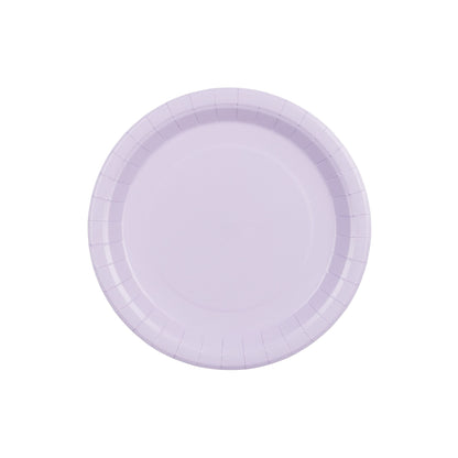 Lavender paper plate on a white background