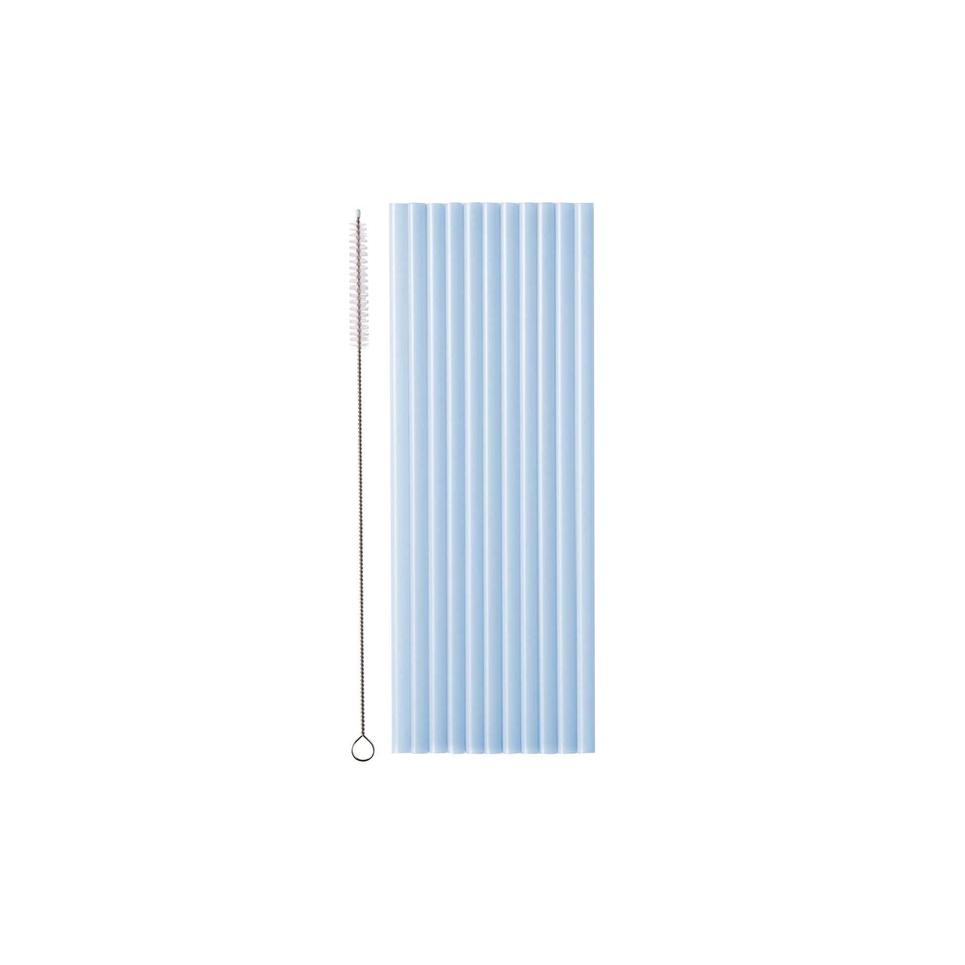 Light Blue Plastic Straws