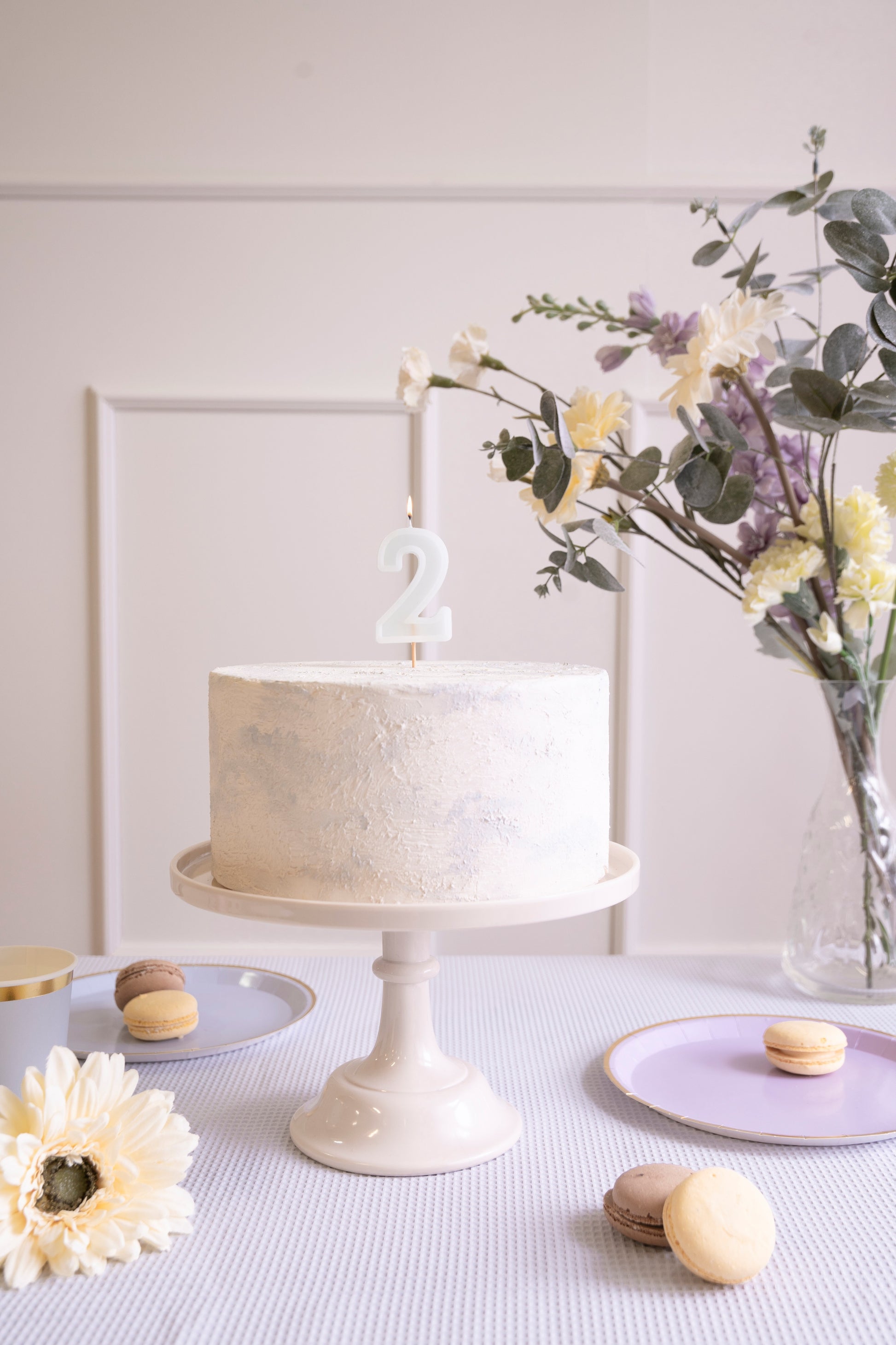 Light Mint Birthday Candle number 2