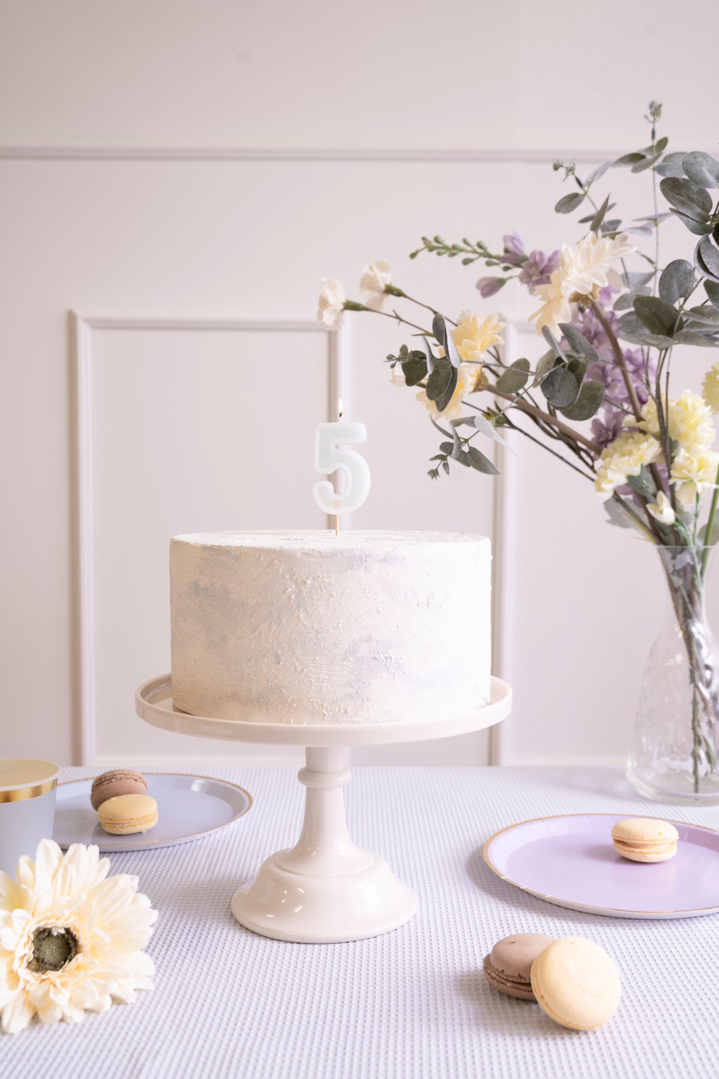 Light Mint Birthday Candle number 5