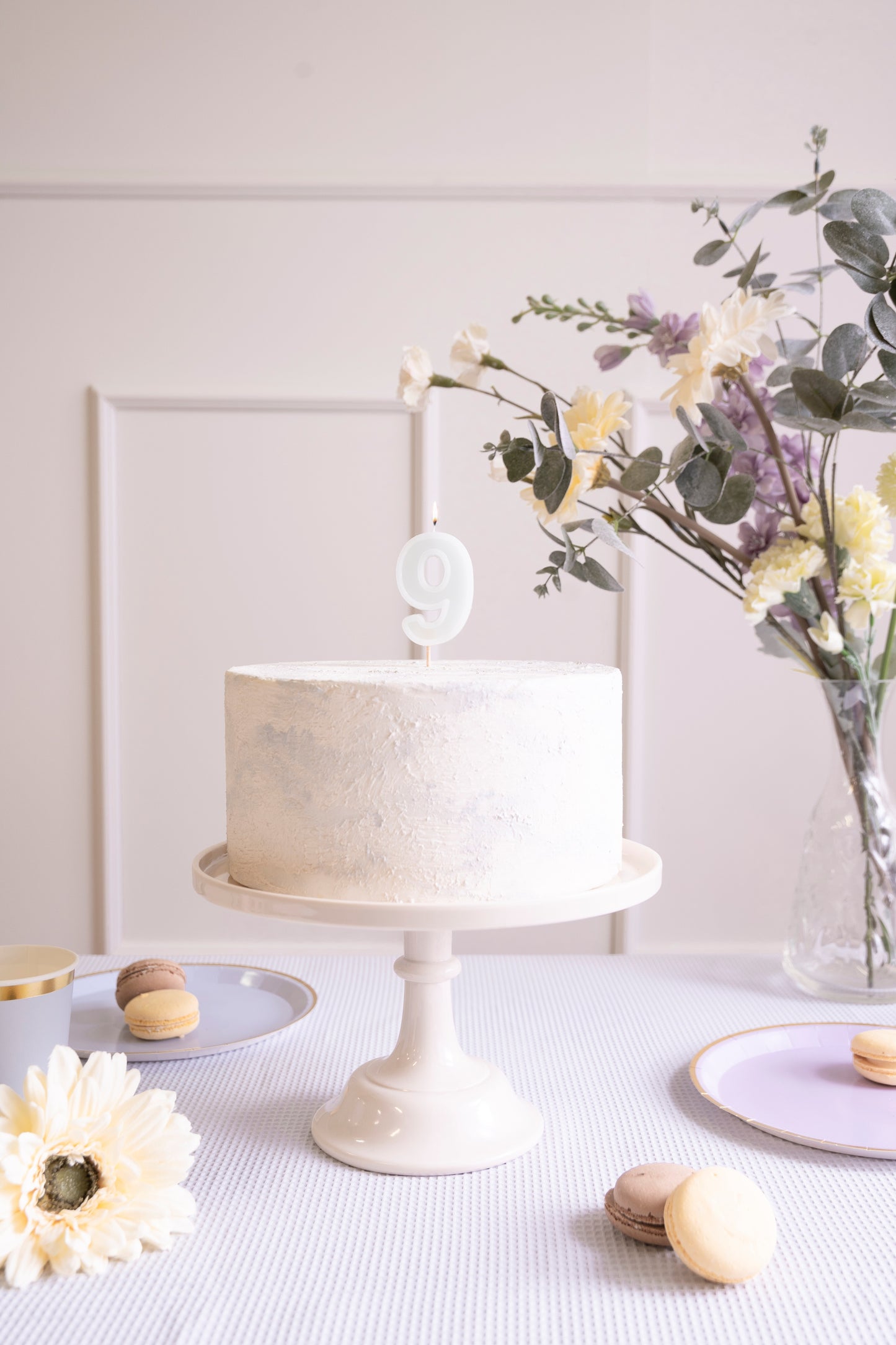 Light Mint Birthday Candle number 9