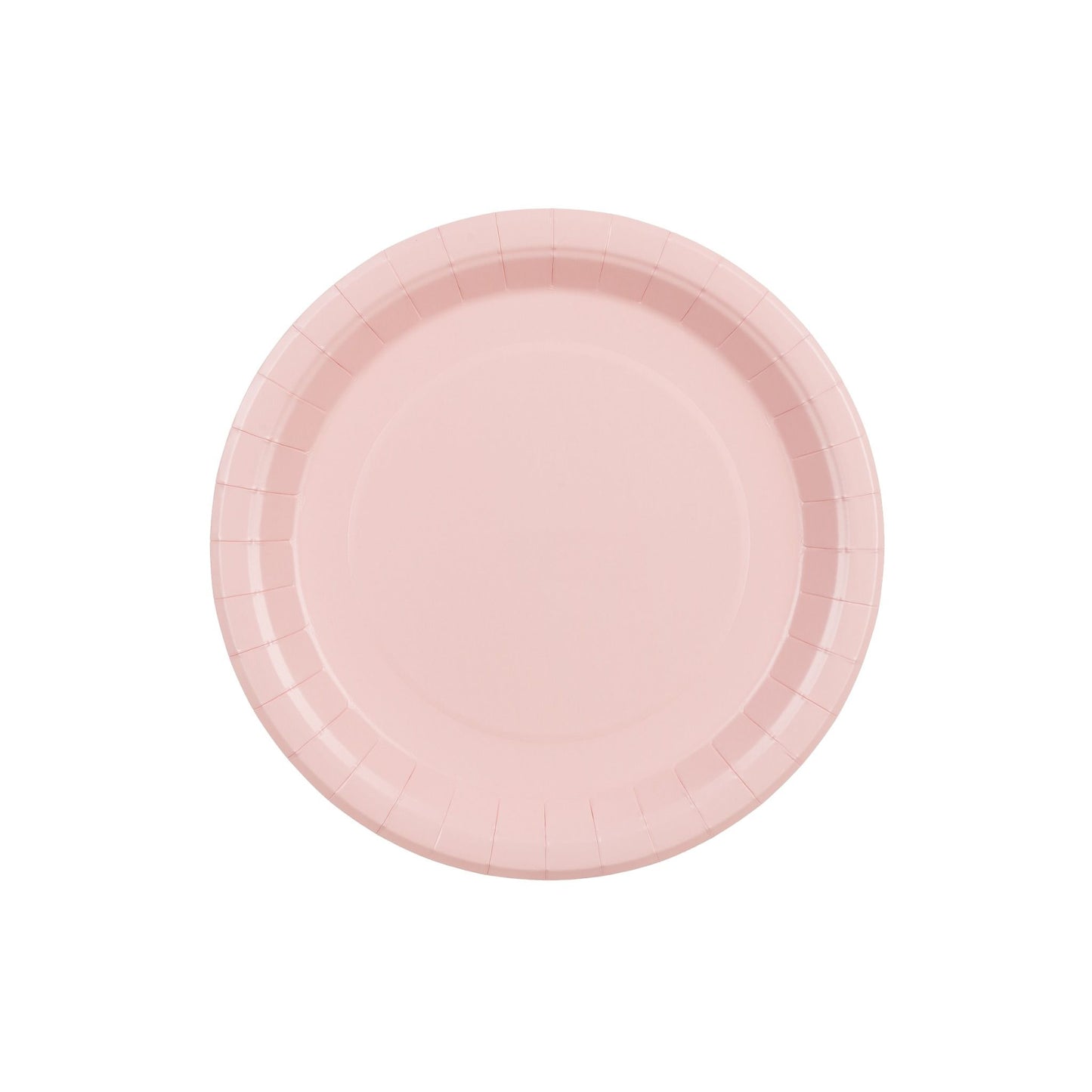 Pink paper plate on a white background