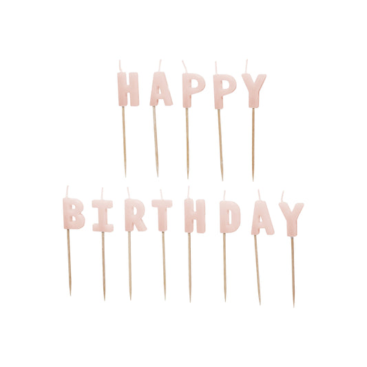 Pink Happy Birthday Candles