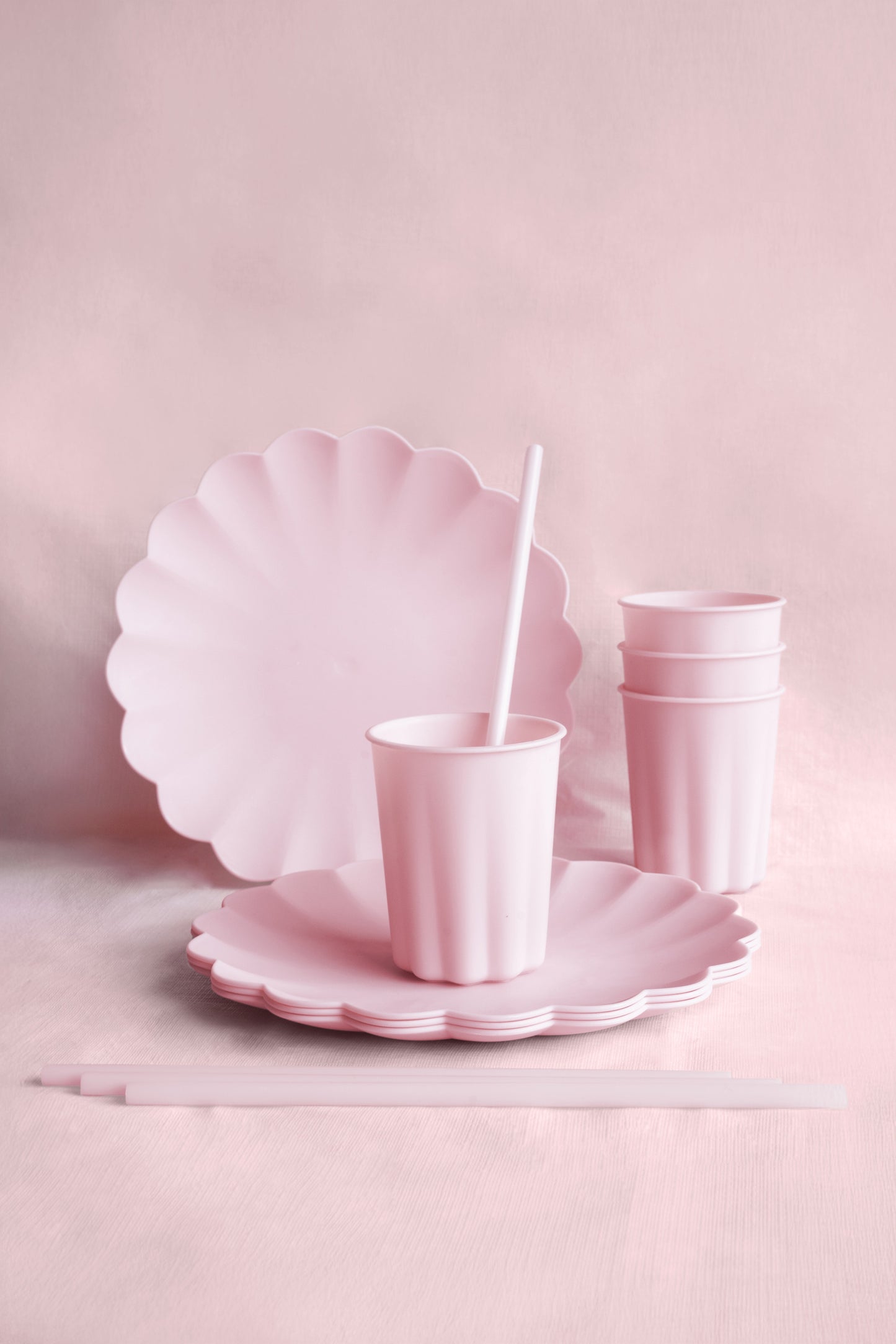 Pink Plastic Straws