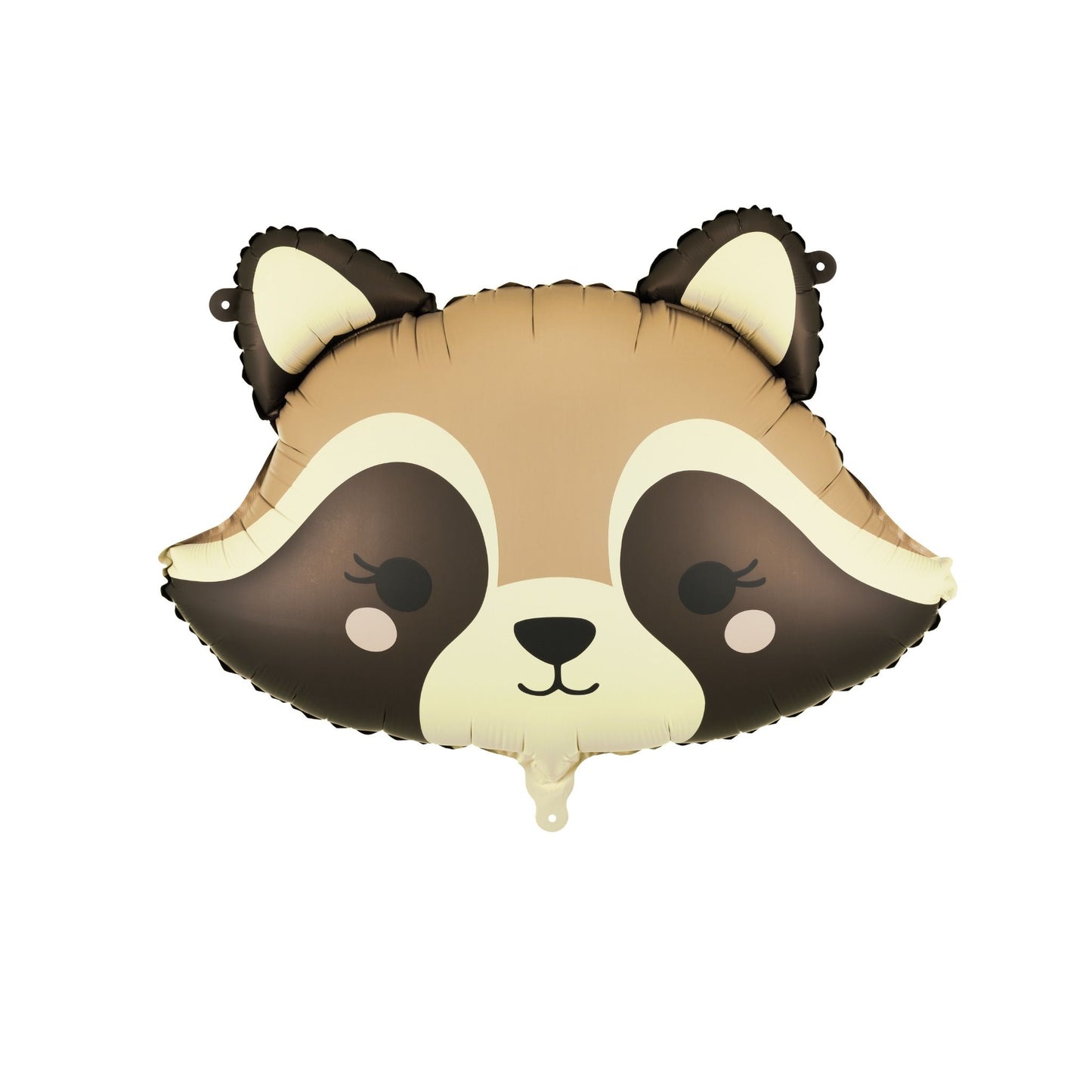 Balloon shaped like a raccoon face on a white background