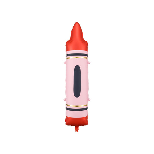 Red Crayon Foil Balloon