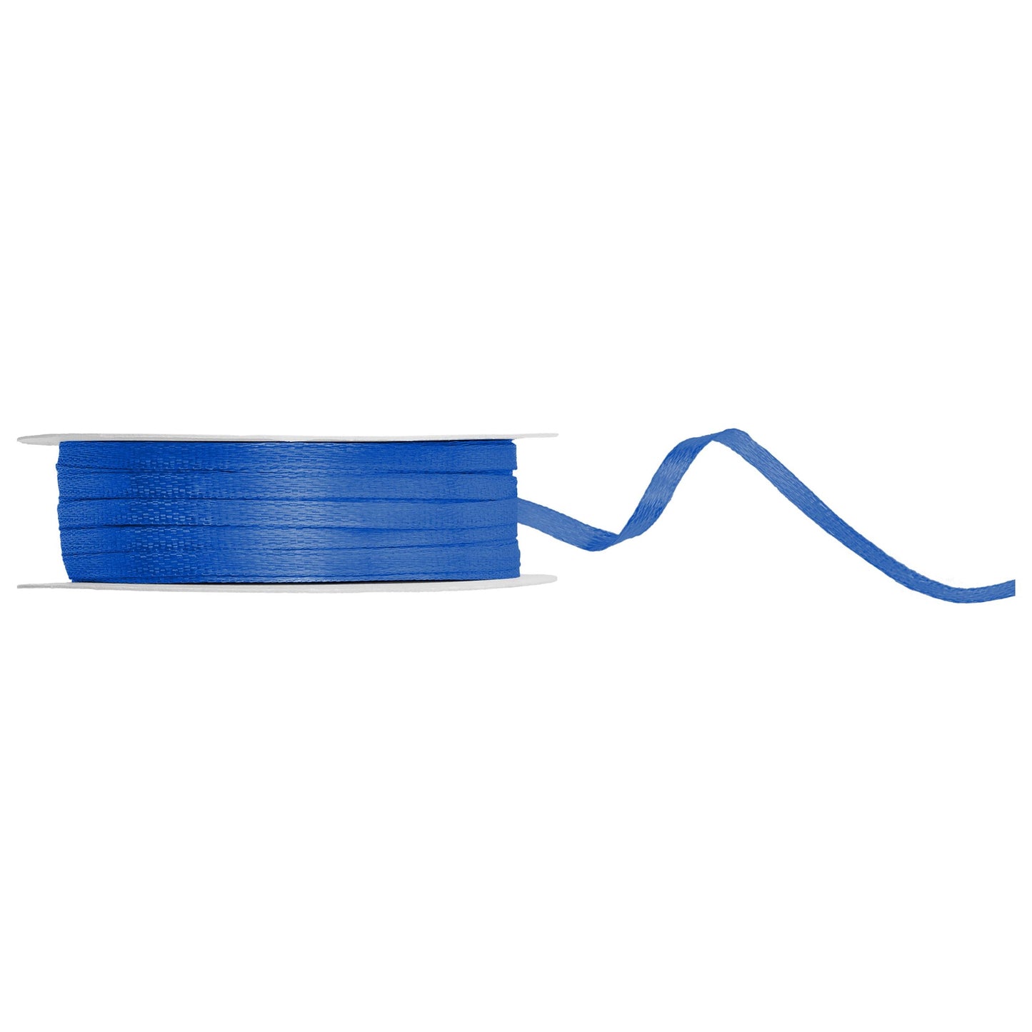 Spool of dark blue thread on a white background
