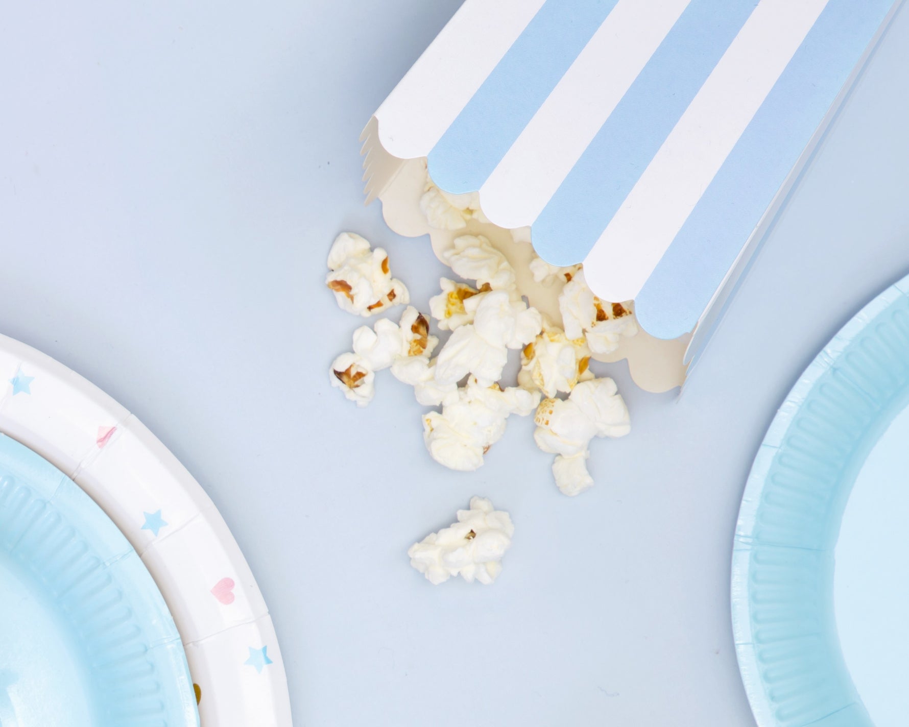 Striped snack box with popcorn