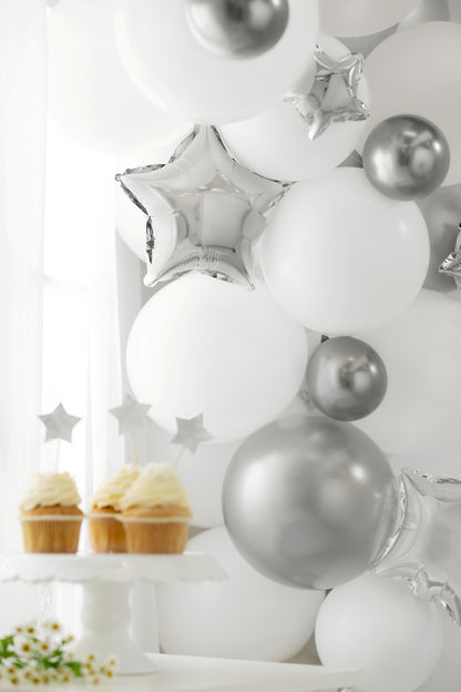 Silver Star Balloon Set