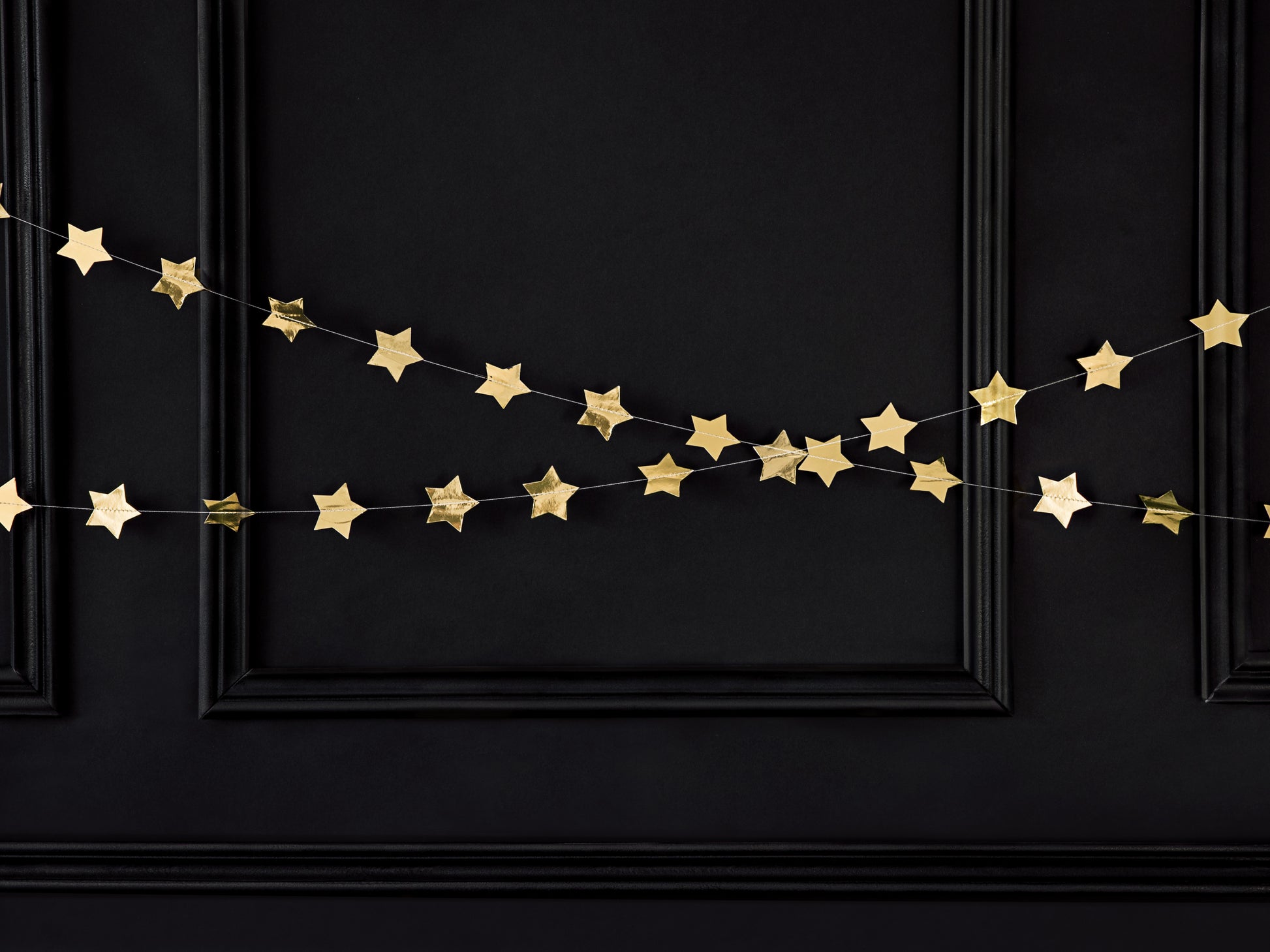 Gold star garland for space party or kids birthday decorations