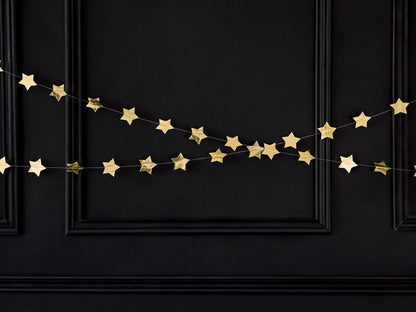 Gold star garland for space party or kids birthday decorations