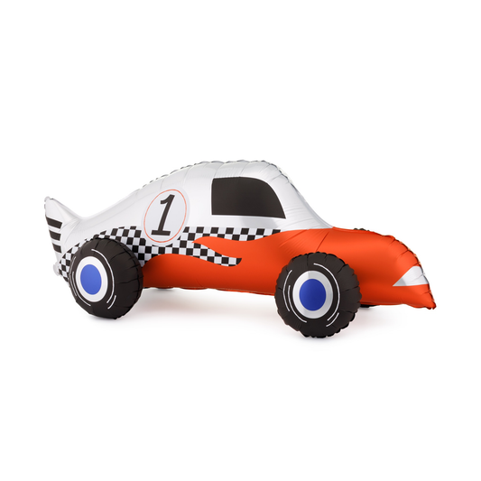 Toy race car with number 1 on a white background