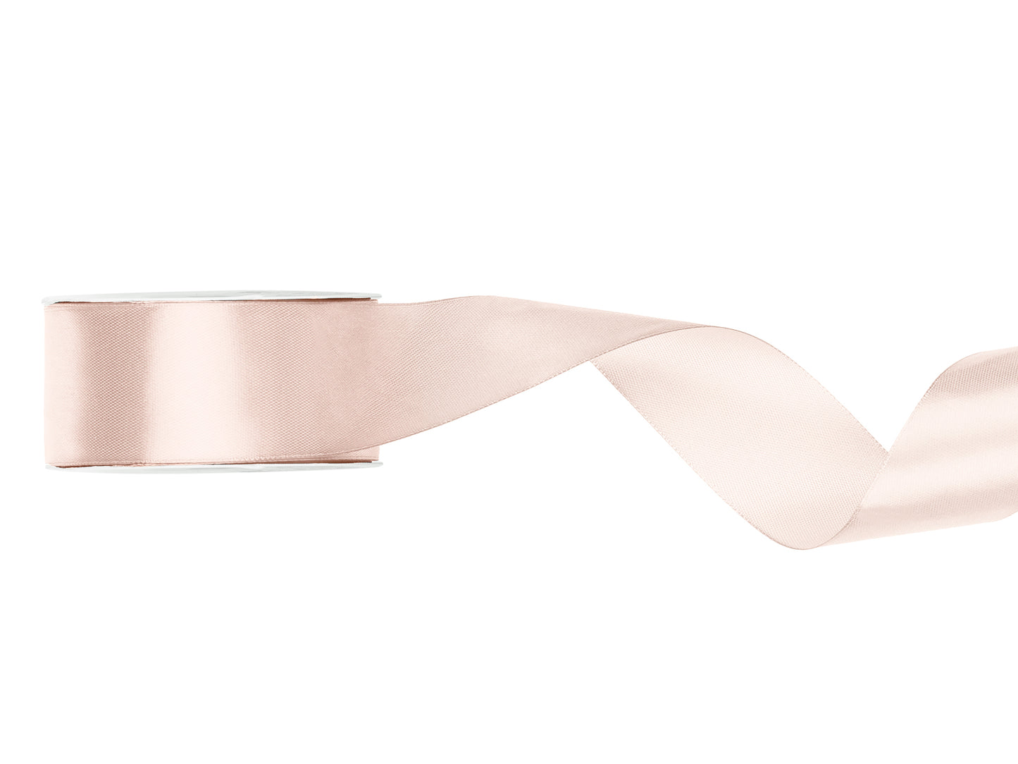 Rose gold ribbon on a white background