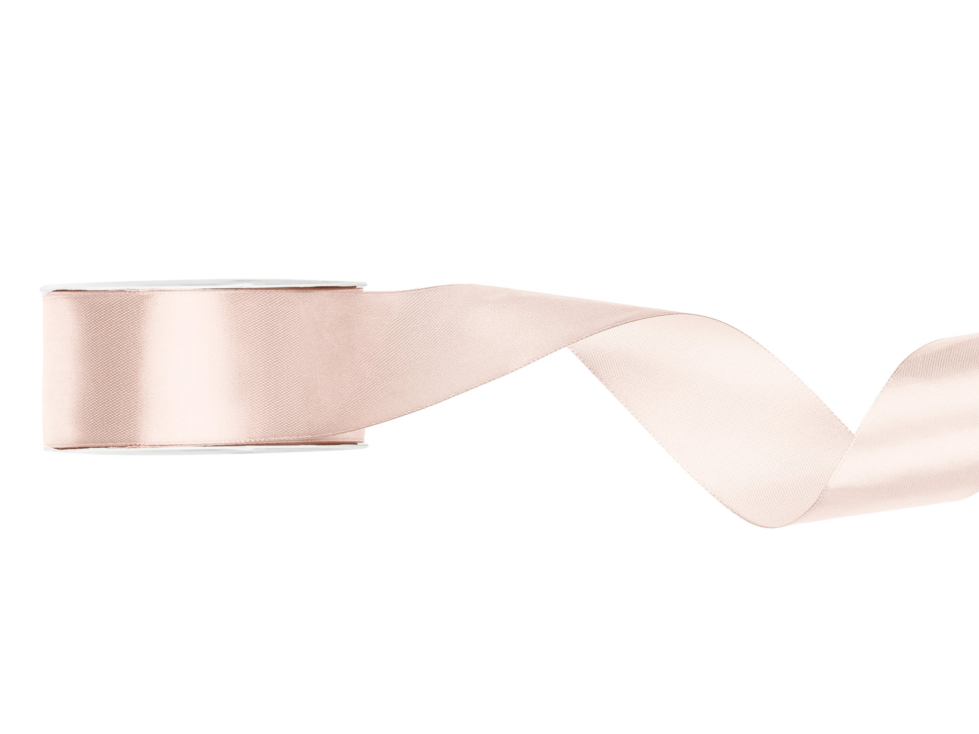 Rose gold ribbon on a white background