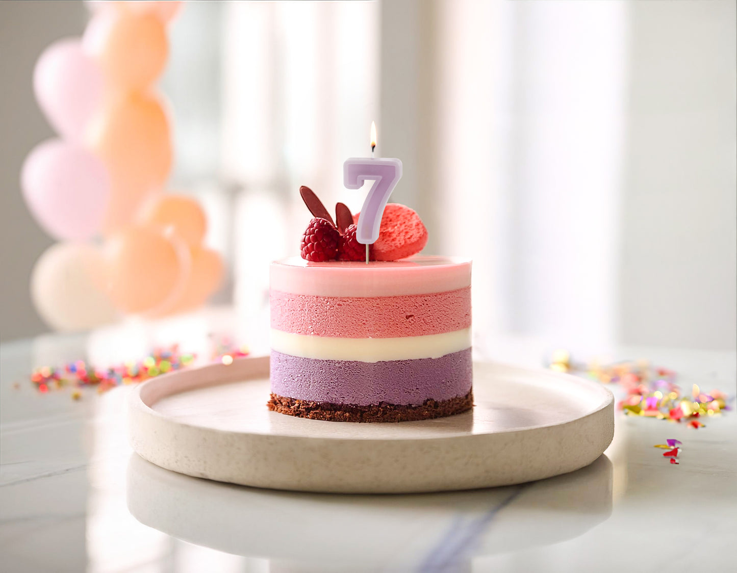 Violet Birthday Candle number 7