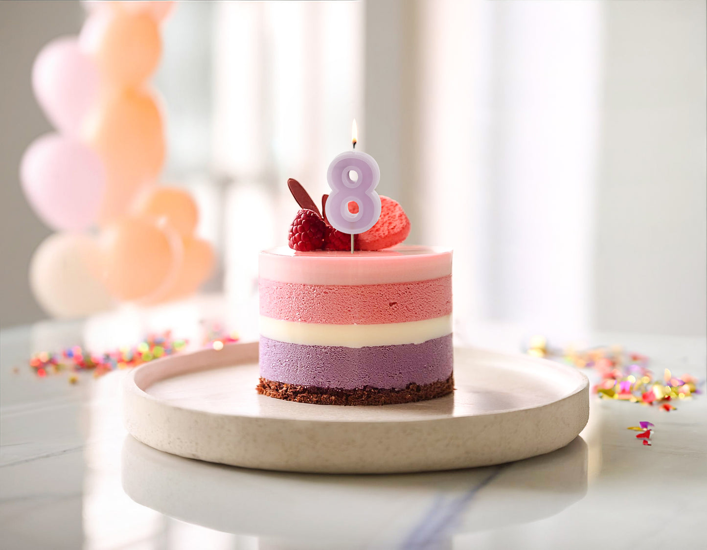 Violet Birthday Candle number 8