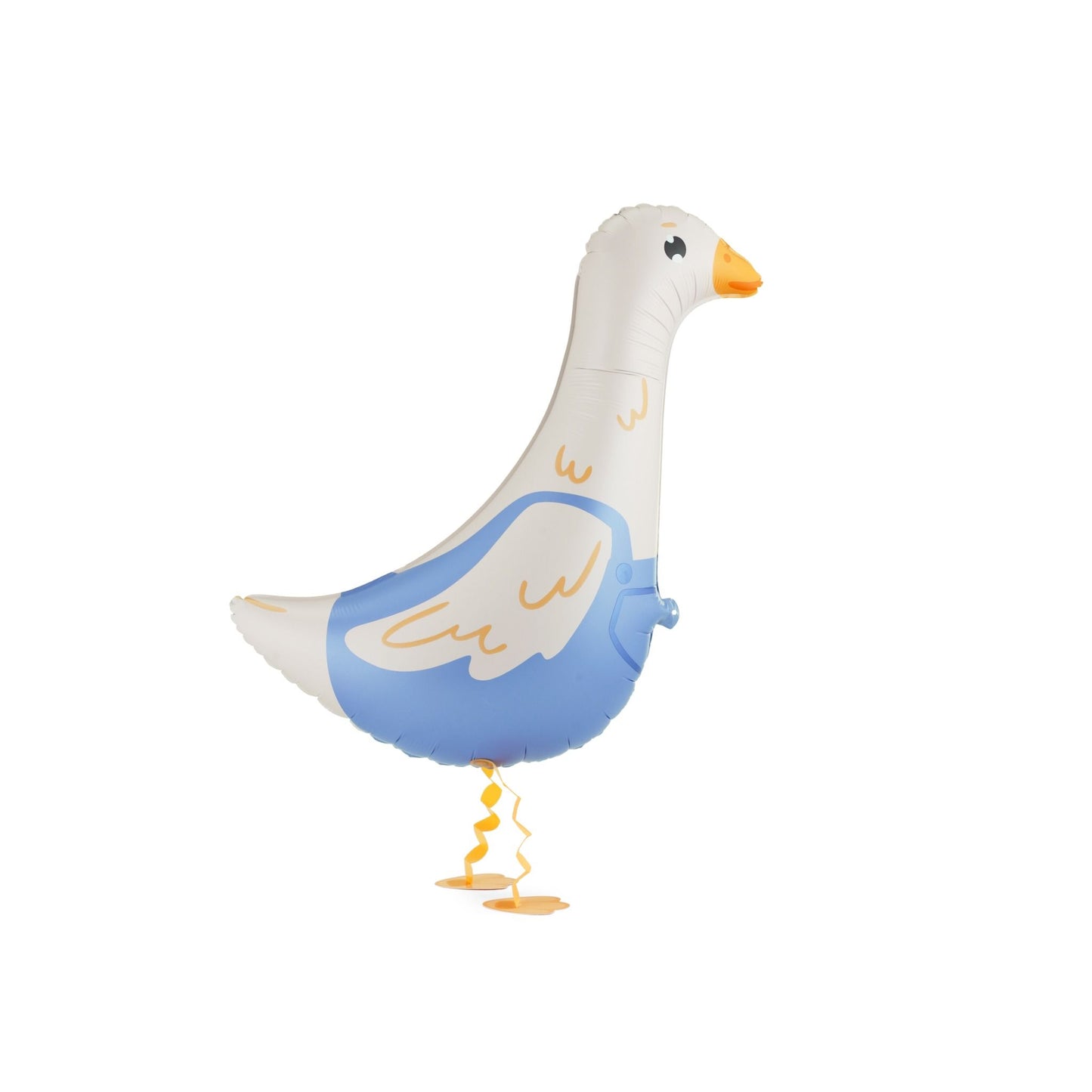 Inflatable goose-shaped balloon on a white background