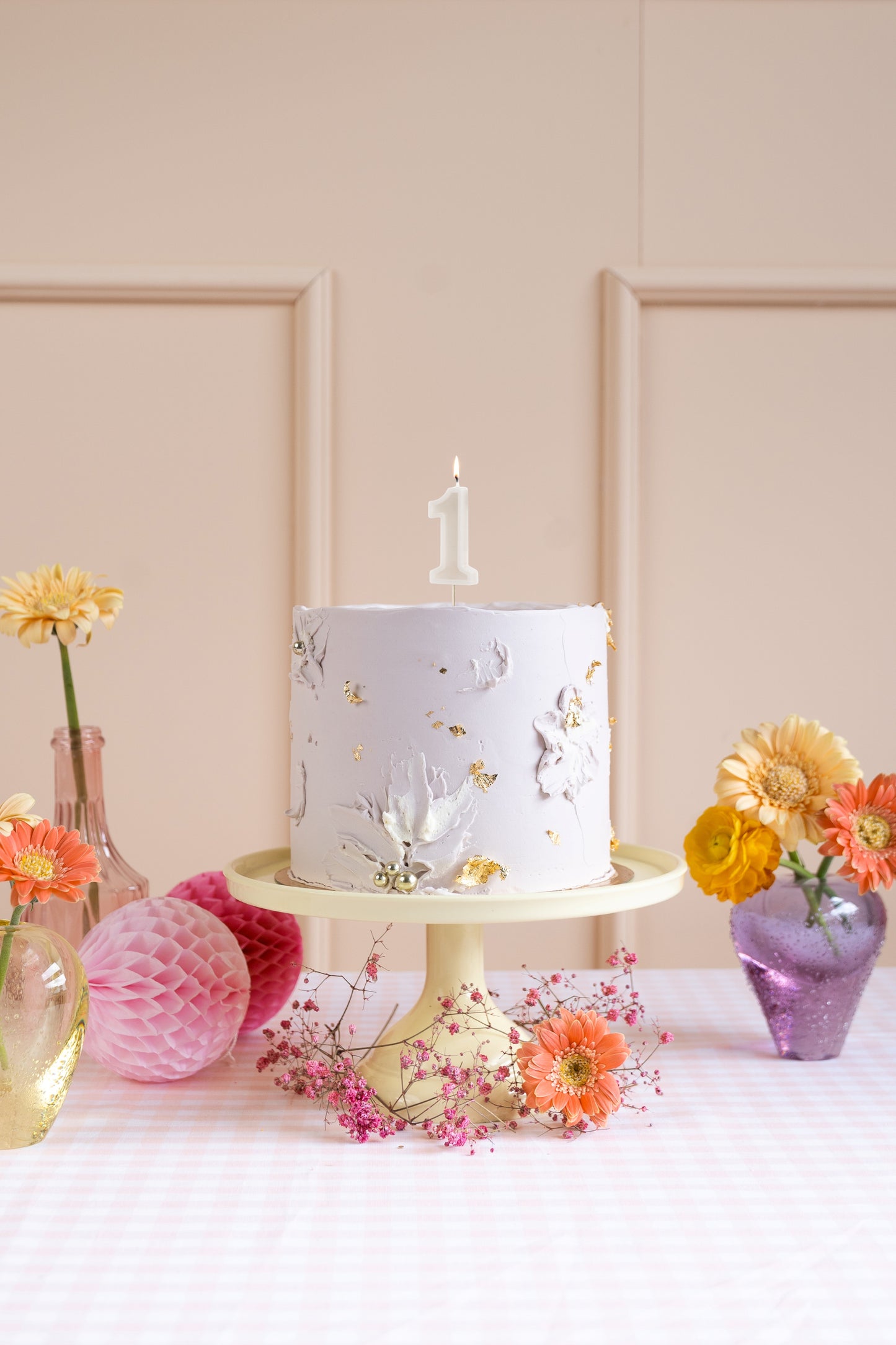 Warm Grey Birthday Candle number 1