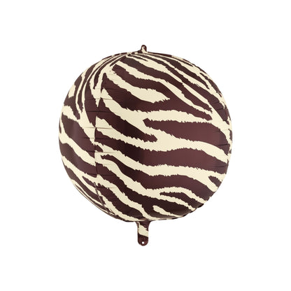 Zebra patterned balloon on a white background