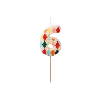 Geometric Birthday Candle number 6