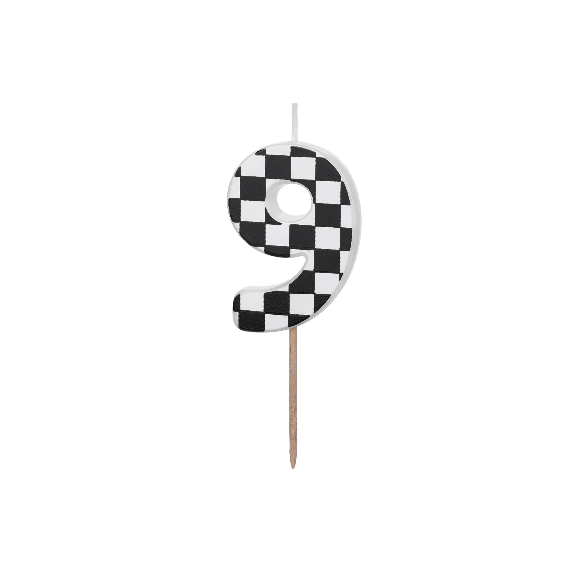 birthday-candle-9-checkered-flag-pattern